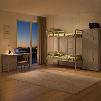 Lit superposé double en métal moderne et réglable, écologique et stable, idéal pour dortoir, appartement commercial, école, chambre à coucher