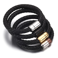Fermoirs magnétiques en acier inoxydable 3/4/5/6MM pour bracelet en cuir, connecteurs DIY pour la fabrication de bijoux et artisanat