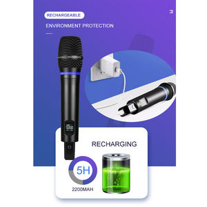Microphone sans fil rechargeable portable en métal pour karaoké et smartphones avec réverbération musicale, design portable pour les fêtes - Product Image 2