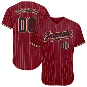 Topkwaliteit Custom Sublimatie Streep Mannen T-Shirt Honkbal Paarse Jongens Honkbal Jersey