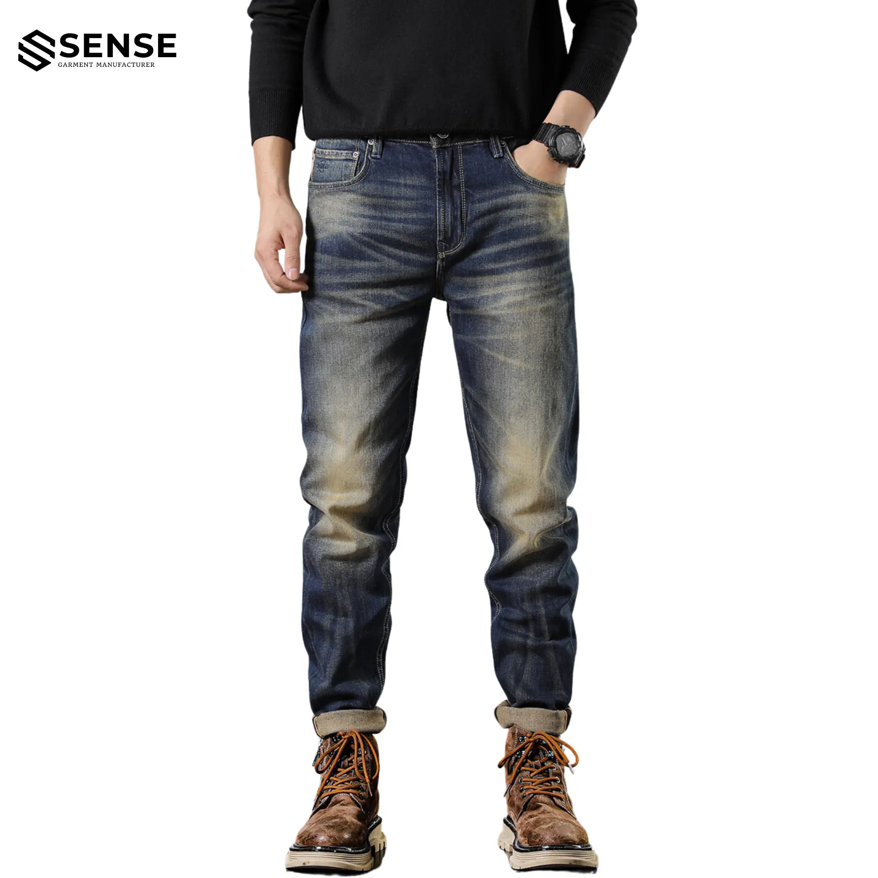 SENSE özel OEM ve ODM Vintage japon Selvedge Denim kot