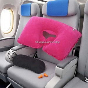 Custom Logo <b>Travel</b> <b>Pillow</b> U Shape Inflatable <b>Pillow</b> PVC Inflatable <b>Neck</b> <b>Pillow</b> for Foldable Passenger <b>Pillow</b> with Eye Mask - Product Image 6