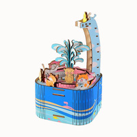 KNOWME 3D Miniature Maison de Poupée Puzzle en Bois DIY Modèle avec Boîte à Musique Jouet Unique pour Enfants Jouet en Bois Promotionnel