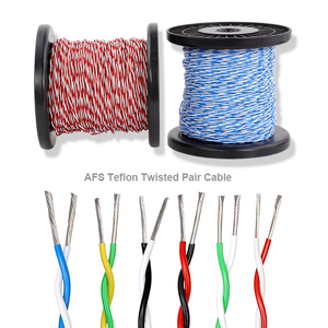 สายไฟทนความร้อนสูง AFS เทฟลอน ขนาด 0.12 /0.2 /<span class=keywords><strong>0.35</strong></span> /0.75/1.5 ตารางมิลลิเมตร สายคู่บิดเกลียวเคลือบดีบุก 2 แกน สำหรับส่งสัญญาณ -60+200 องศา ℃ - Product Image 1