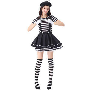 Costume de cosplay de mime séduisant pour femme, costume de <span class=keywords><strong>clown</strong></span> de cirque <span class=keywords><strong>sexy</strong></span> et amusant pour adulte, idéal pour les fêtes d'Halloween et les déguisements. - Product Image 5