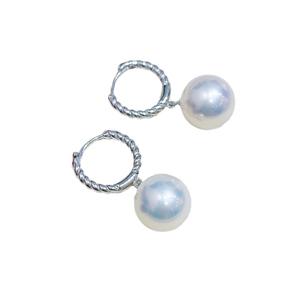 WENCHI S925 Argent Perles DIY Accessoirisées 9-15mm 11419 Boucles d'Oreilles Pendante Tendance Support Vide Boucle Or Argent Chine - Product Image 5