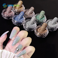 Ensemble de poudre de paillettes fines multicolores de qualité cosmétique, pigment scintillant, poussière pour la décoration de la manucure