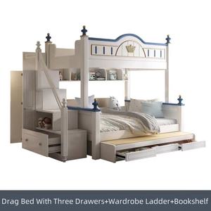 <span class=keywords><strong>Litera</strong></span> doble de diseño de lujo moderno para niños, madera maciza de alta calidad con características giratorias, muebles de dormitorio de lujo suave - Product Image 3