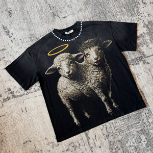 <span class=keywords><strong>T</strong></span>-shirt graphique surdimensionné en coton lourd 300 GSM, coupe ample, impression DTG, streetwear hip-hop pour hommes - Product Image 2