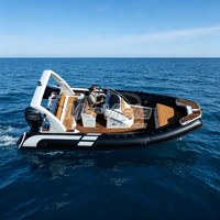 <strong>Best</strong> <strong>Selling</strong> 20FT Black Fishing <strong>Boat</strong> - CE Approved Fiberglass Rib <strong>Boat</strong> Hypalon with Teak Floor