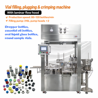Machine automatique de capsulage et de remplissage de flacons de parfum, sertisseuse pour flacons en aluminium, plastique et verre, avec hotte à flux laminaire propre