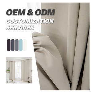 Высококачественная OEM&ODM ткань для штор из 100% полиэстера, светонепроницаемая, новая, уникальная, с тиснением, для гостиничных и домашних штор, хит продаж - Product Image 1