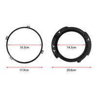 EL-1018 7 Inch Black Metal Round Headlight Mounting Retaining Bracket Ring Set for Jeep Wrangler JK 07-17