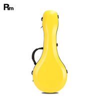 Nouvelle arrivée, étui rigide pour mandoline en fibre de verre jaune Real Mission, forme en A, fermeture à loquet, résistant à l'eau et à la poussière