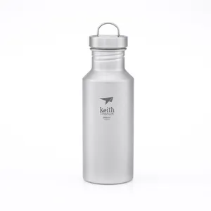 Logo personnalisé écologique large bouche sport bouteille d'eau 550ml titane isolé boisson bouteilles d'eau pour l'extérieur