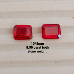 Rubí Cultivado en Laboratorio, Corte Esmeralda, Gema Suelta, Rojo Intenso, Calidad Premium, Piedra Sintética para Joyería, Hecho a Mano - Product Image 4