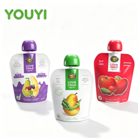 Solutions d'emballage liquide personnalisées de qualité alimentaire : Sachets à bec verseur pour jus, sacs d'emballage réutilisables à fond plat 100ml 150ml 200ml