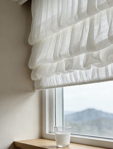 Französische Mehrschichtige Rüschen-Raffrollos Maßgefertigt mit Mehrfachem Stoffauswahl für Kleine Fenster zur Heimdekoration - Product Image 4