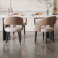 Chaises de salle à manger modernes d'intérieur avec accoudoirs, pieds en métal, assise en éponge, gain de place pour petit appartement, salle à manger, usage domestique