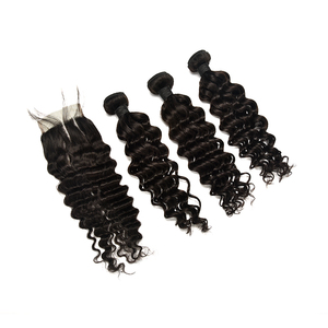 Europeo rizado azul extensiones de tejido de cabello virgen cutícula alineada pelo - Product Image 4