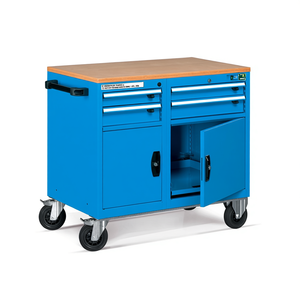 Fami Mobile Workbench With 25 Mm Multiplex Top 4 <b>Drawers</b> 1072x600x910 Mm Dark Grey Ral7000 <b>Tool</b> Cabinet - Product Image 3