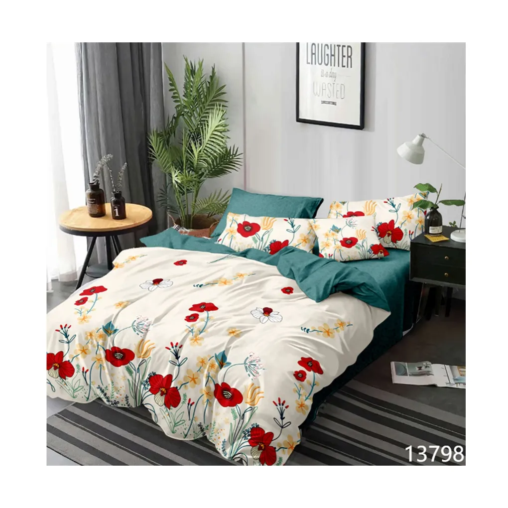 Factory Bedding Set home Duvet Cover Set Pillowcases Single Double King Size Fitted Bed Sheet