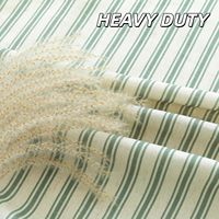 Rideau de douche imperméable en polyester à rayures vertes imprimées numériquement, style ferme vintage avec attaches nœud papillon, style campagnard