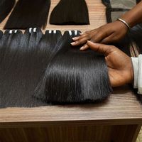 Extensions de cheveux humains vietnamiens bruts, super double drawn, lisses comme des baguettes, pleine longueur 8-32 pouces, prêtes à être expédiées, prix de gros