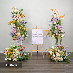 DKB Best Selling Artificial Silk <b>Flower</b> Arch Natural Touch Artificial Floral Arrangement For Wedding Backdrop Stage Decorations - Product Image 3