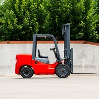 Chariot élévateur électrique HL 3 tonnes à batterie lithium, pneus pleins, triple mât, zéro émission, pour entrepôt