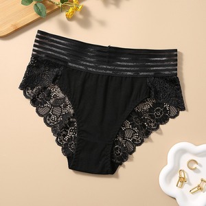 Mutandina di cotone a <span class=keywords><strong>vita</strong></span> <span class=keywords><strong>alta</strong></span> elastica in <span class=keywords><strong>pizzo</strong></span> da donna - Product Image 5