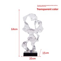 Sculpture moderne abstraite en résine transparente, façonnée à la main en forme de pierre de Taihu irrégulière, pour hall d'hôtel, bureau de vente, porche, décoration intérieure.