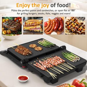 Non Stick Coating Commercial Dual Breakfast Electric Contact <b>Grill</b> Panini Smokeless Steak Machine BBQ Electric <b>Grill</b> - Product Image 3