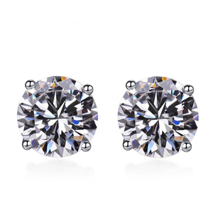 Venta al por mayor impermeable libre de níquel chapado en oro ForeverStar para certificado 925 pendientes de tuerca de plata esterlina 0,5 quilates Moissanite - Product Image 1