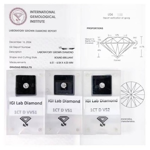 Diamante Cultivado en Laboratorio IGI Internacional de 0.5ct, 1ct, 1.5ct, 2ct, 3ct, 5ct, DEF VVS-VS, Corte Redondo, HPHT CVD, al Mejor Precio - Product Image 2