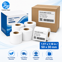 Rouleau d'étiquettes thermiques directes 50x30mm, revêtement supérieur, autocollant, pour codes-barres et entrepôt