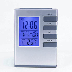 Portalápices de Escritorio con Reloj Despertador Digital, Calendario y Música, Diseño Moderno para Oficina y Hogar - Product Image 6
