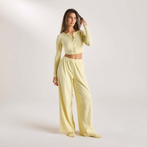 Produttore di Pigiami Personalizzati da <span class=keywords><strong>Donna</strong></span> in <span class=keywords><strong>Cotone</strong></span> Pointelle, Set con Cardigan e Pantaloncini, <span class=keywords><strong>Pigiama</strong></span> Femminile - Product Image 6