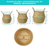 Haute qualité naturel fleur plantes Pots paille tissé osier jonc de mer rotin blanchisserie stockage ventre paniers