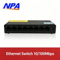 Switch de Red de 8 Puertos 10/100Mbps, Ethernet de Escritorio de Plástico, 1.6Gbps, Plug and Play, QoS, Apilable, para Hogar, Oficina, Cámara IP