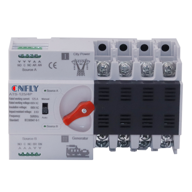 Silent Diesel Generator Photovoltaic 2P 3P 4P 100A Manual Automatic Dual Power Type Automatic Transfer Switch