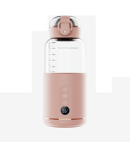 Chauffe-biberon intelligent en verre 300 ml avec capteur USB, température constante, design portable pour voyage, compatible avec tous les biberons, autonomie de 6 à 12 heures