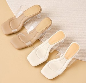 Semelle souple d'été <span class=keywords><strong>Transparent</strong></span> Confortable Mode Cristal <span class=keywords><strong>Talon</strong></span> épais Sandales pour femmes 65132 - Product Image 3