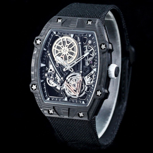 High-end men's mechanical <b>watch</b>, black carbon fiber tourbillon automatic mechanical <b>watch</b> 27-05 - Product Image 2