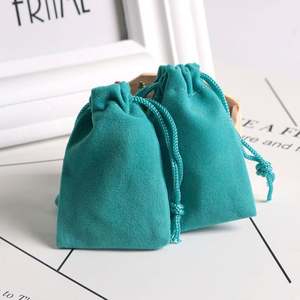 25pcs petit sac en velours avec cordon de serrage emballage de bijoux présentoir et pochettes à bijoux de couleur bleue - Product Image 3