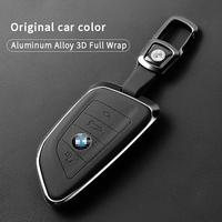 Housse/Sac de Clé de Voiture en Cuir Haut de Gamme avec Garniture Métallique, Compatible avec les Nouvelles Séries BMW 740, 530, 525, X1, X2, X3, X4, X5, X7 et 735Li