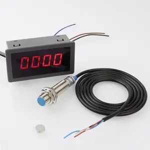 4Digital High precision LED digital display motor12v counter with sensor tachometer Industrial Rotational speed panel instrument