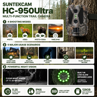 Caméra de chasse Suntekcam à double objectif 4G avec carte SIM intégrée, contrôle par application 4K avec diffusion en direct/stockage cloud en option, 8000 mAh HC-950Pro-Li