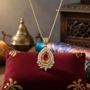 Turc fait à la main ottoman authentique conception poire forme Sultanite CZ pierre pendentif en argent gros Grandbazaar bijoux - Product Image 3
