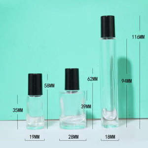Wholesale Perfume Bottle Empty 3ml 5ml 10ml 15ml <b>Square</b> Clear Frosted Glass Roller Bottles with Screen Printing - Product Image 5